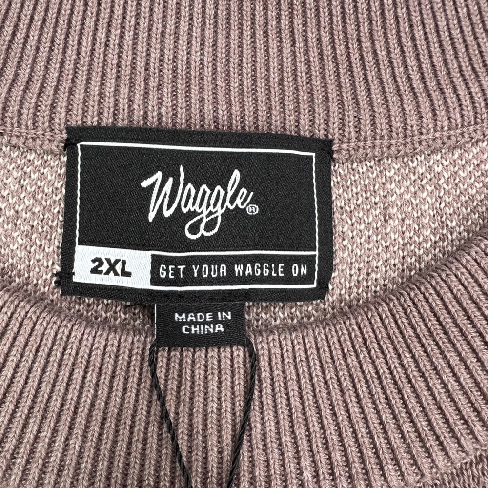 Waggle Upland Wildknit Sweater Mens 2XL Brown Pheasant Graphic Crewneck Pullover - Picture 9 of 12